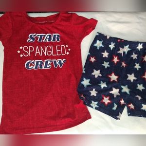 Patriotic Fourth of July Pajamas / Gender Neutral Pajamas/ Short Set Pajamas